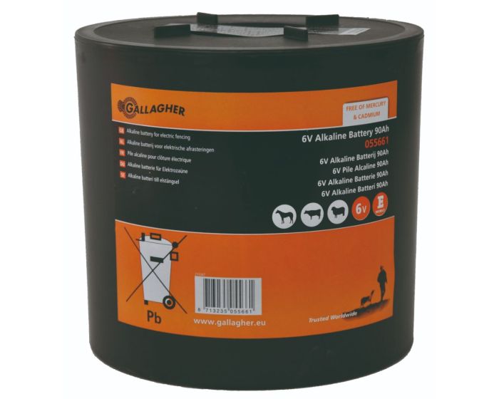 Gallagher Ronde Alkaline batterij 6V/90Ah - 180x180x170mm main product photo