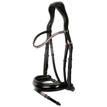 Harry's Horse Hoofdstel Rosegold Lacque II Full Zwart / Rose