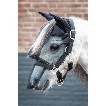Harry's Horse Vliegenmasker halster met oren Cob Zwart