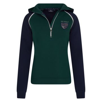 HV Polo Hoodie met halve rits Mariet L Groen