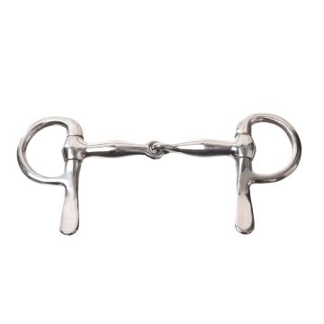 MHS Bit Enkel Gebroken Halve Kneveltrens RVS 10 cm