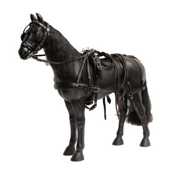 MHS Luxe lederen enkelspantuig  Shetland Zwart